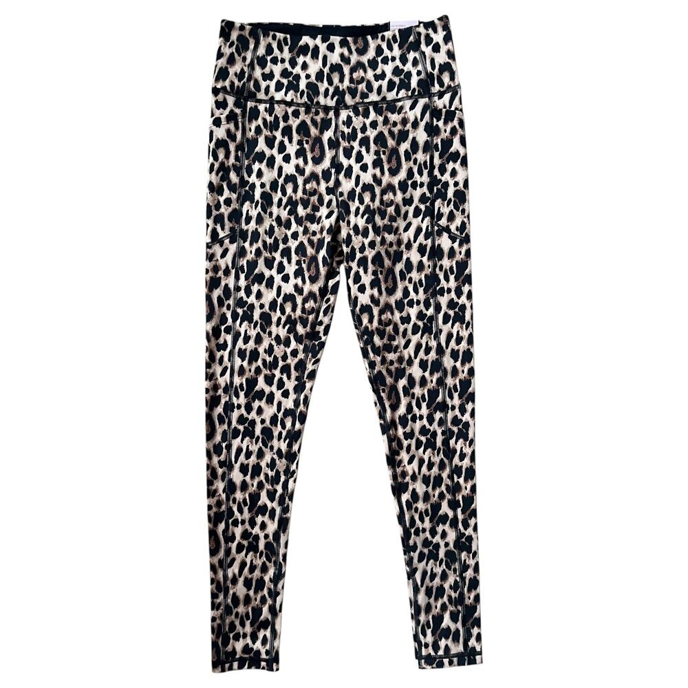 Victoria's Secret Animal Leopard Print High Waisted Leggings Pockets Size 10 NEW